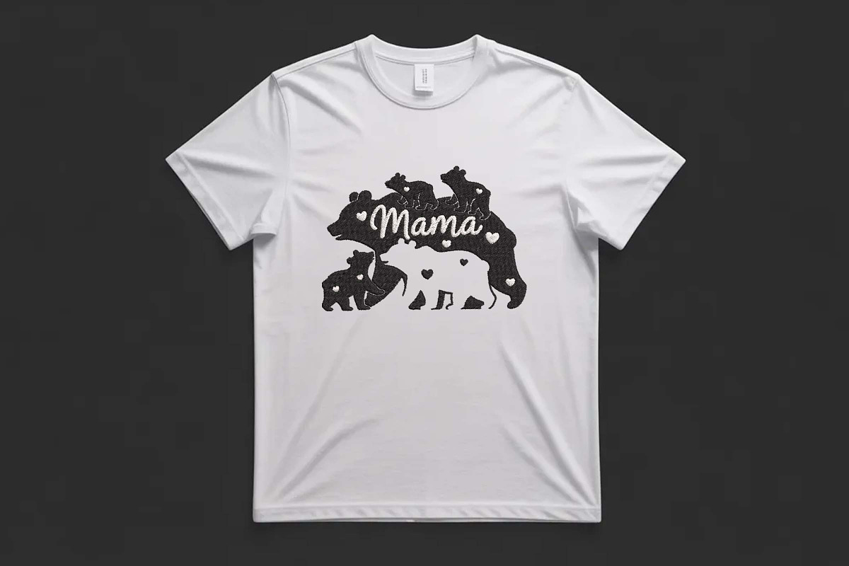 Mama Bear and Cubs Embroidery Design, an Illustration by Purpose Ekbal (Photo 3 of 3)