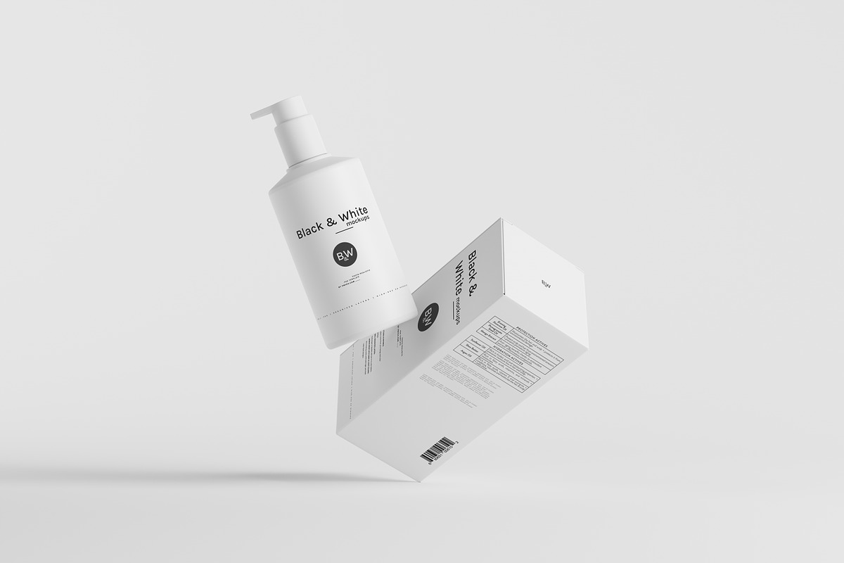 Black & White Mockups - Pump Bottles, a Packaging Mockup by pmvch (Photo 65 of 160)