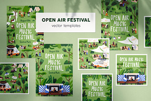 Open-air music fest posters, banner, a Background Graphic by Good Studio