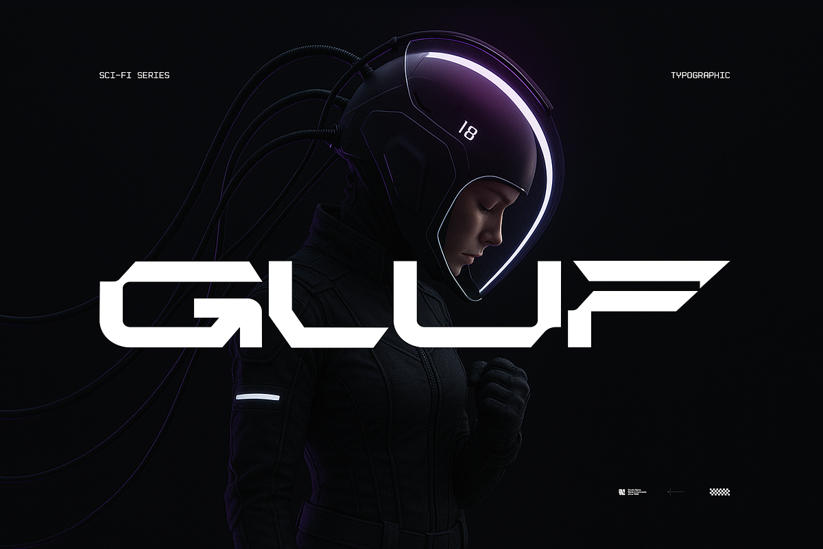 Gluf-Futuristic Font, a Sans Serif Font by Fortunes Co (Photo 1 of 8)