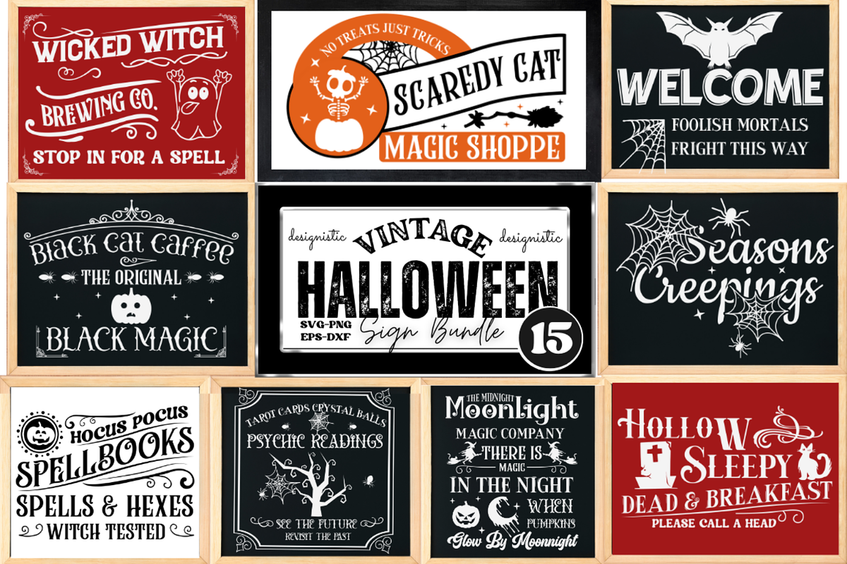 Farmhouse Halloween Sign SVG Bundle, an Object Graphic by Design's Dark (Photo 6 of 9)
