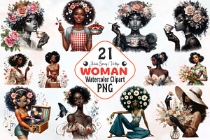 Black Spring Vintage Woman Cliparts, a Person Illustration by RobertsArt