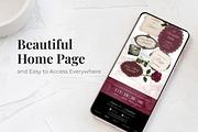 Beauty Burgundy Wedding Website, a Landing Page Template by Everyday Perfection (Thumbnail 2 of 12)
