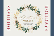 Gold Leaves Greenery Wreath & Frame, a Decorative Illustration by WalaPalette (Thumbnail 4 of 5)