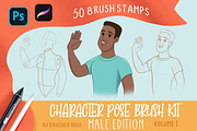 Character Pose Brush Kit - Male, a Brush Add-On by Brushed Rose (Thumbnail 1 of 3)