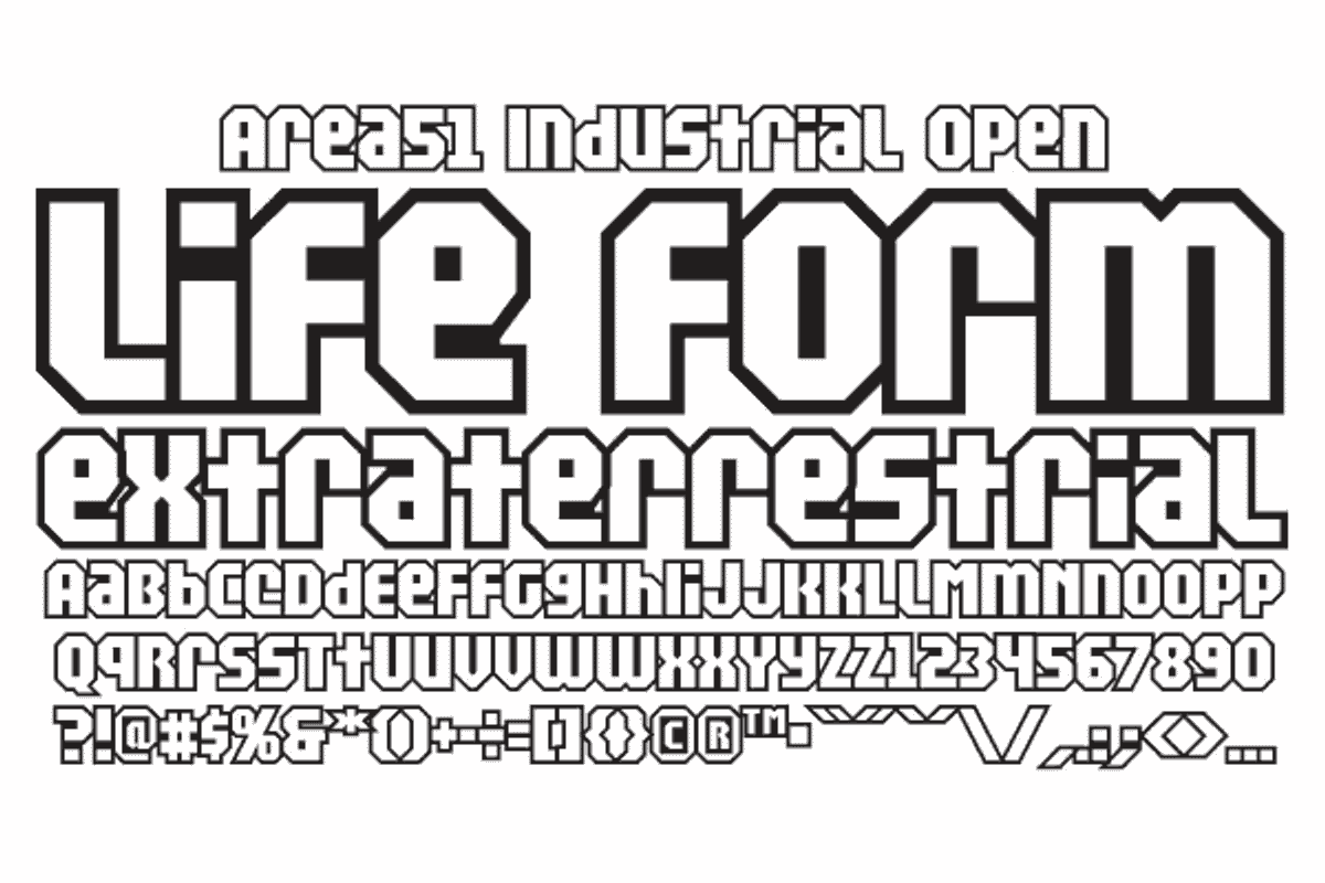 Area 51 - industrial stencil fonts preview 3