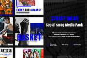 Street Wear - Social swag media pack, a Social Media Template by MVP Factory (Thumbnail 1 of 4)