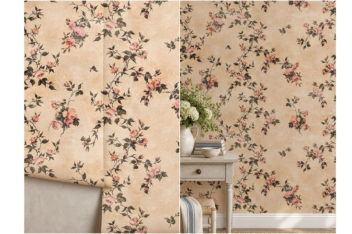 Château Rose Seamless Pattern, a Pattern Graphic by MouseGrey (Photo 2 of 9)