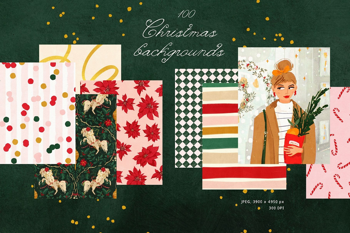 100 Christmas Backgrounds, a Background Graphic by PaperJamLab (Photo 1 of 18)