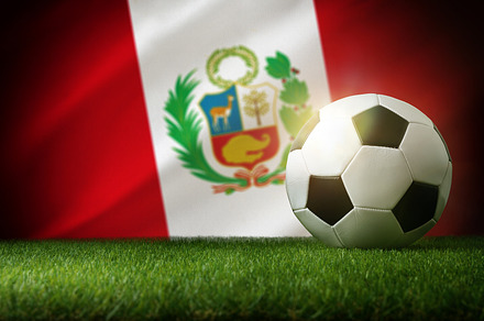 Peru national team background with ball and flag top view, a Sports & Recreation Photo by Davizro's Market