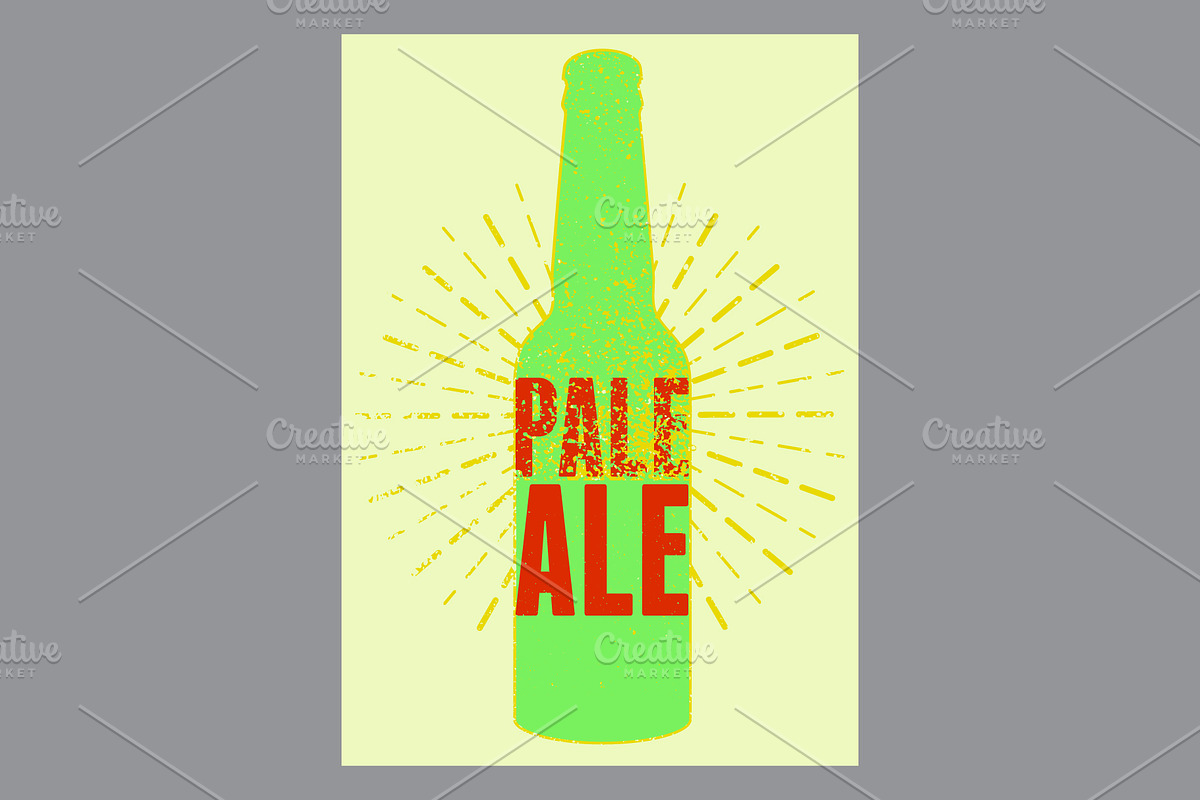 Beer Types grunge vector poster set., a Food Illustration by PoPaShop (Photo 8 of 11)