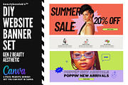 DIY Web Banners: Gen Z Beauty, a Landing Page Template by beautybosslab™ (Thumbnail 1 of 5)