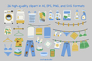 Laundry Day Clipart and Pattern Set, a Pattern Graphic by Drafts n Doodles (Thumbnail 2 of 11)