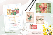 Watercolour Christmas Gifts Presents, an Object Graphic by Bloomella (Thumbnail 3 of 6)