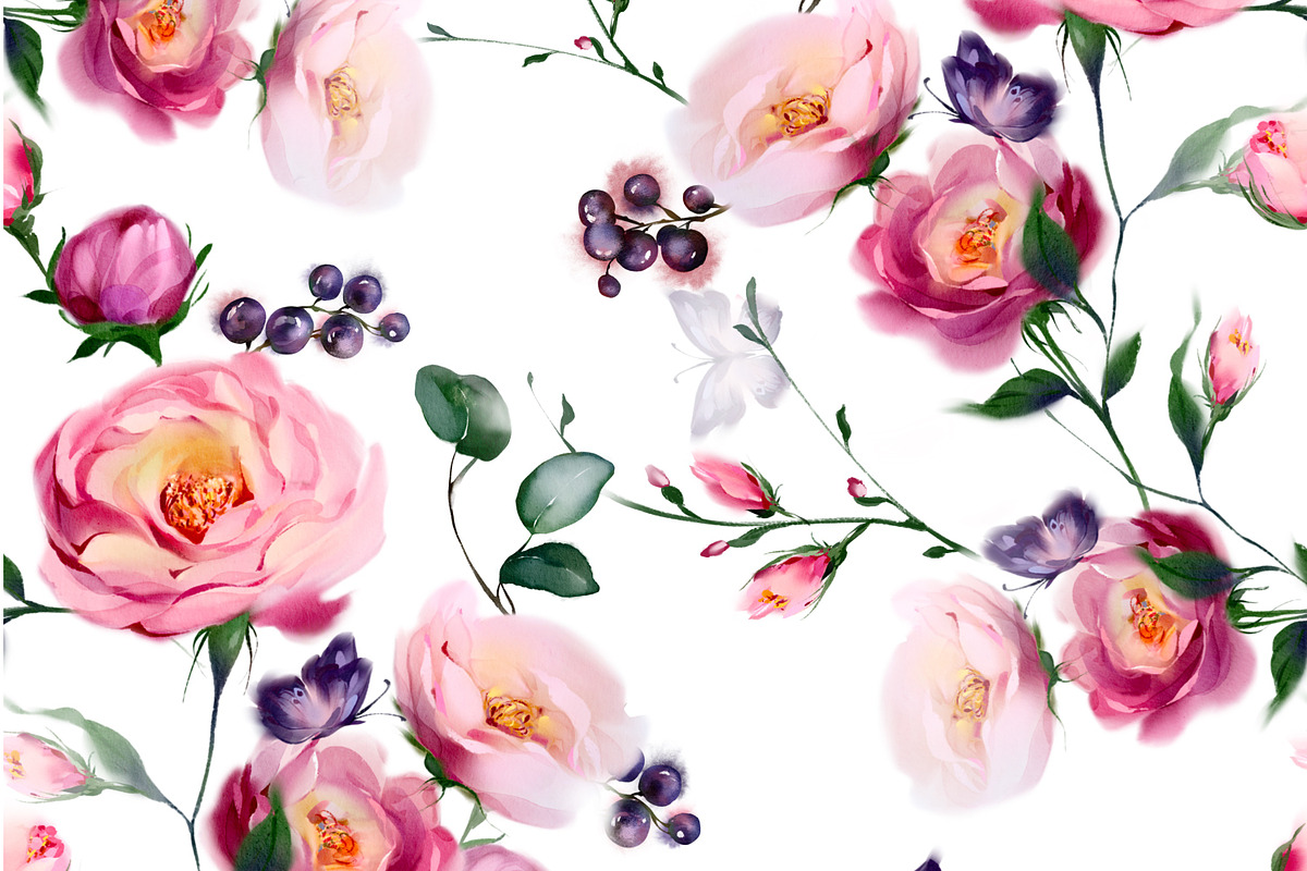 Watercolor botanical fruity flowers, a Decorative Illustration by Edith’s World (Photo 6 of 10)