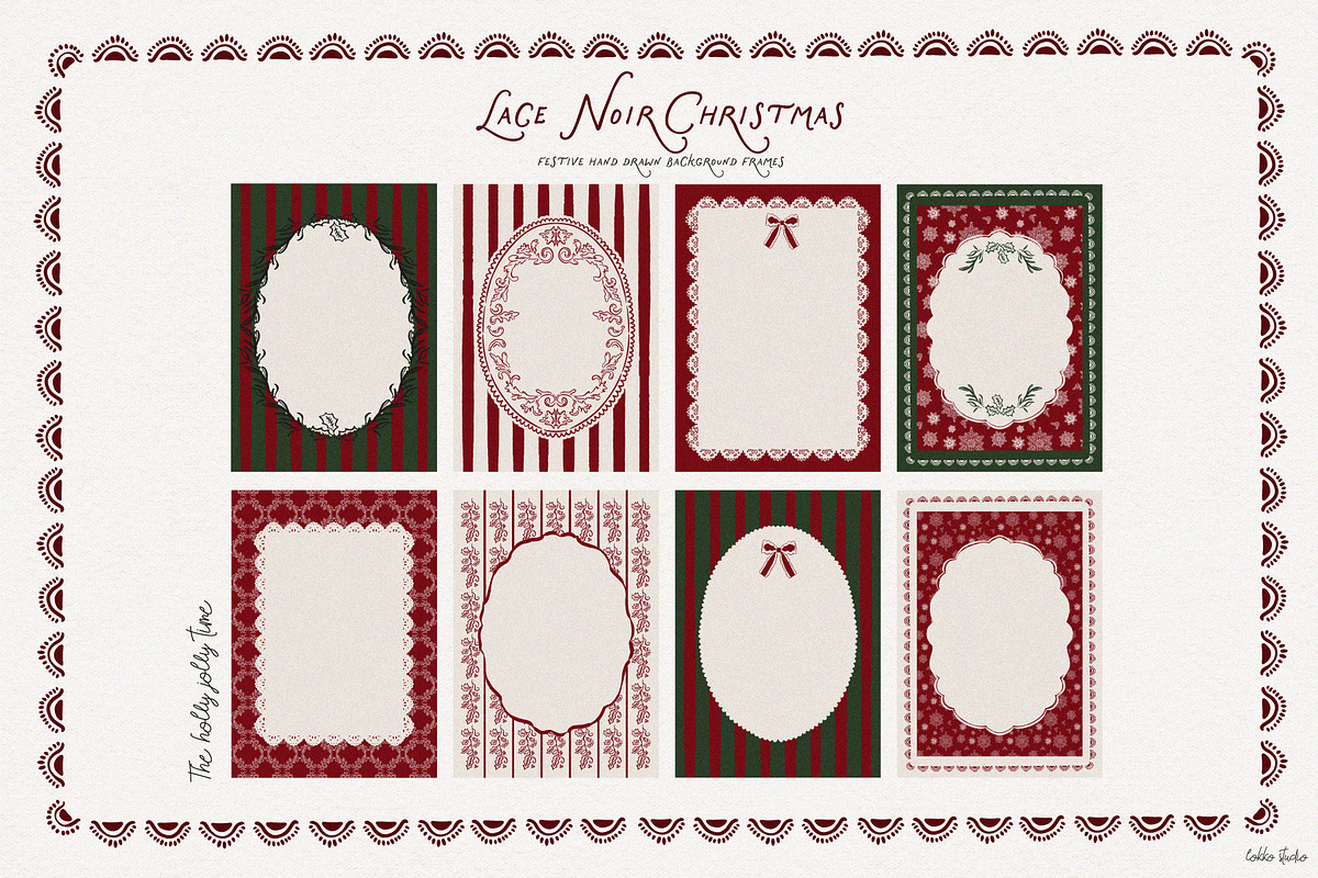Lace Noir Christmas Collection, a Seasonal Illustration by lokko studio (Photo 11 of 13)