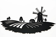 Dutch Windmill Field Set, an Illustration by BIPLOB EXPERT (Thumbnail 3 of 10)
