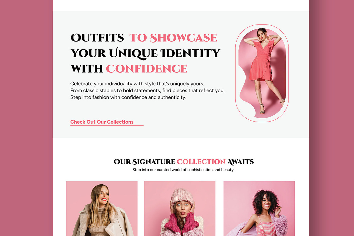 Fashion Landing Page Design, a Landing Page Template by CreativeShaper (Photo 3 of 6)