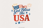 God Bless the USA PNG, 4th of July, an Illustration by SharpMarketplace (Thumbnail 1 of 9)