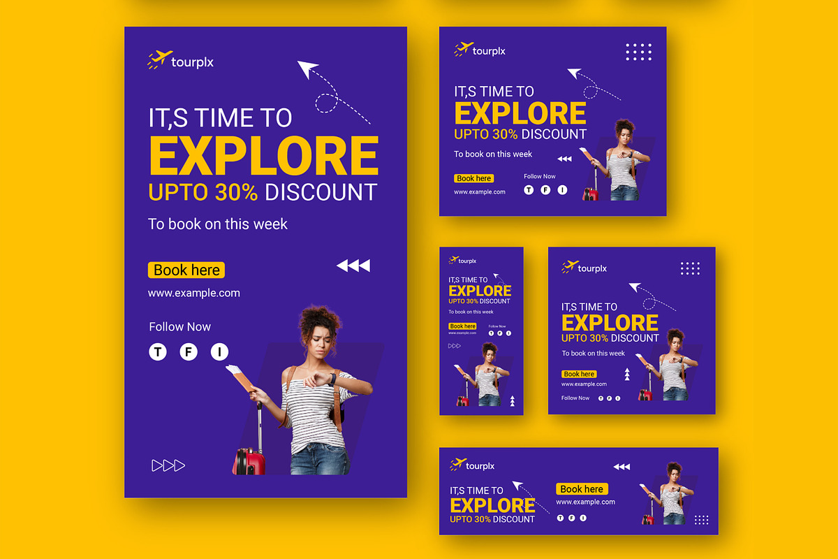 Travel Agency Web Banner Ads, an UI Kit Template by CreativeShaper (Photo 4 of 4)