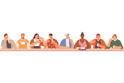 People eating desserts set + banner, a Food Illustration by Good Studio (Thumbnail 6 of 8)