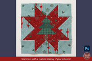 Christmas Tree Quilt Block Mockup, a Household Mockup by Ciranda Design (Thumbnail 6 of 10)
