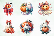 Halloween Ghost Pumpkin Coquette Bow, an Illustration by Creative Art (Thumbnail 2 of 5)