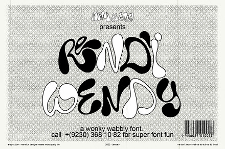 Rendi Wendy a chunky trippy font, a Font by ana & yvy