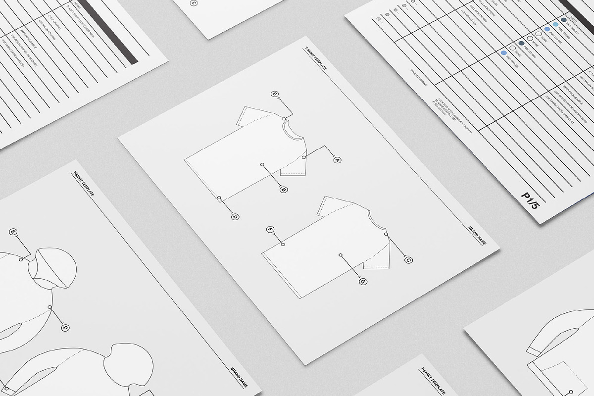 T-Shirt Tech Pack Kit Template, a Shirt Mockup by Swatch Supply (Photo 2 of 7)