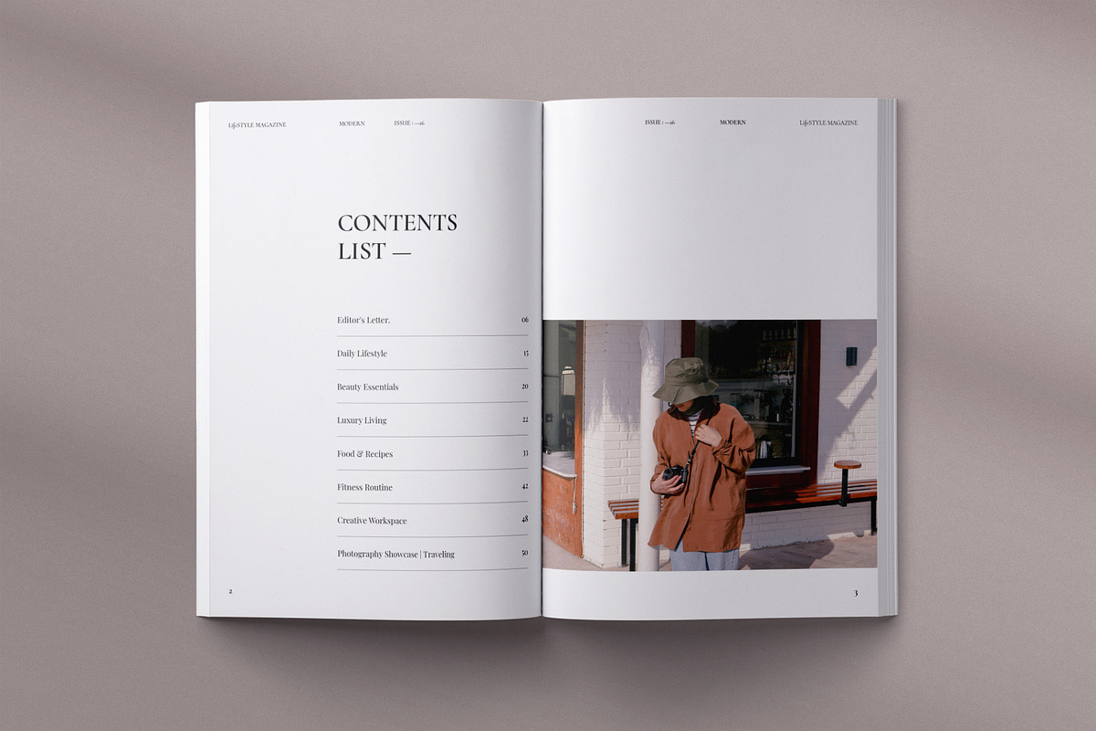 Lifestyle Magazine Template, a Magazine Template by ElvinPrint (Photo 3 of 19)