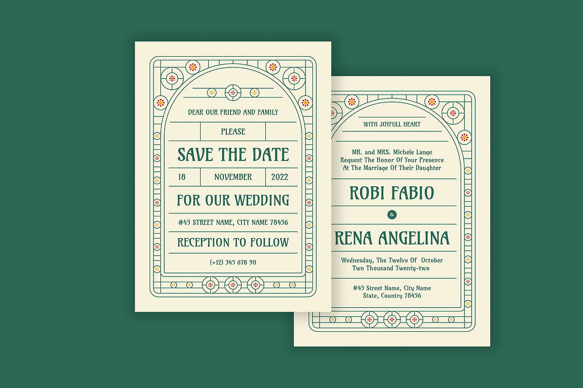 Art Nouveau Wedding Invitation, an Invitation Template by Neermana (Photo 2 of 4)