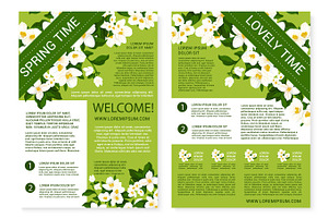 Vector Spring Time Posters Of White Flowers Wreath