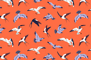 Birds fly in sky, seamless patterns, an Animal Illustration by PaperTrident (Thumbnail 16 of 16)