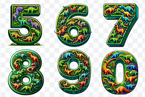 Dinosaur Display Font Alphabet ABC