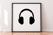 Headphone Silhouette SVG, a Technology Illustration by newminddesign (Thumbnail 9 of 10)