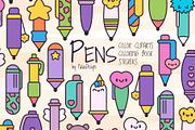 Cute Kawaii School Pens Supplies, an Education Illustration by Palau (Thumbnail 1 of 12)