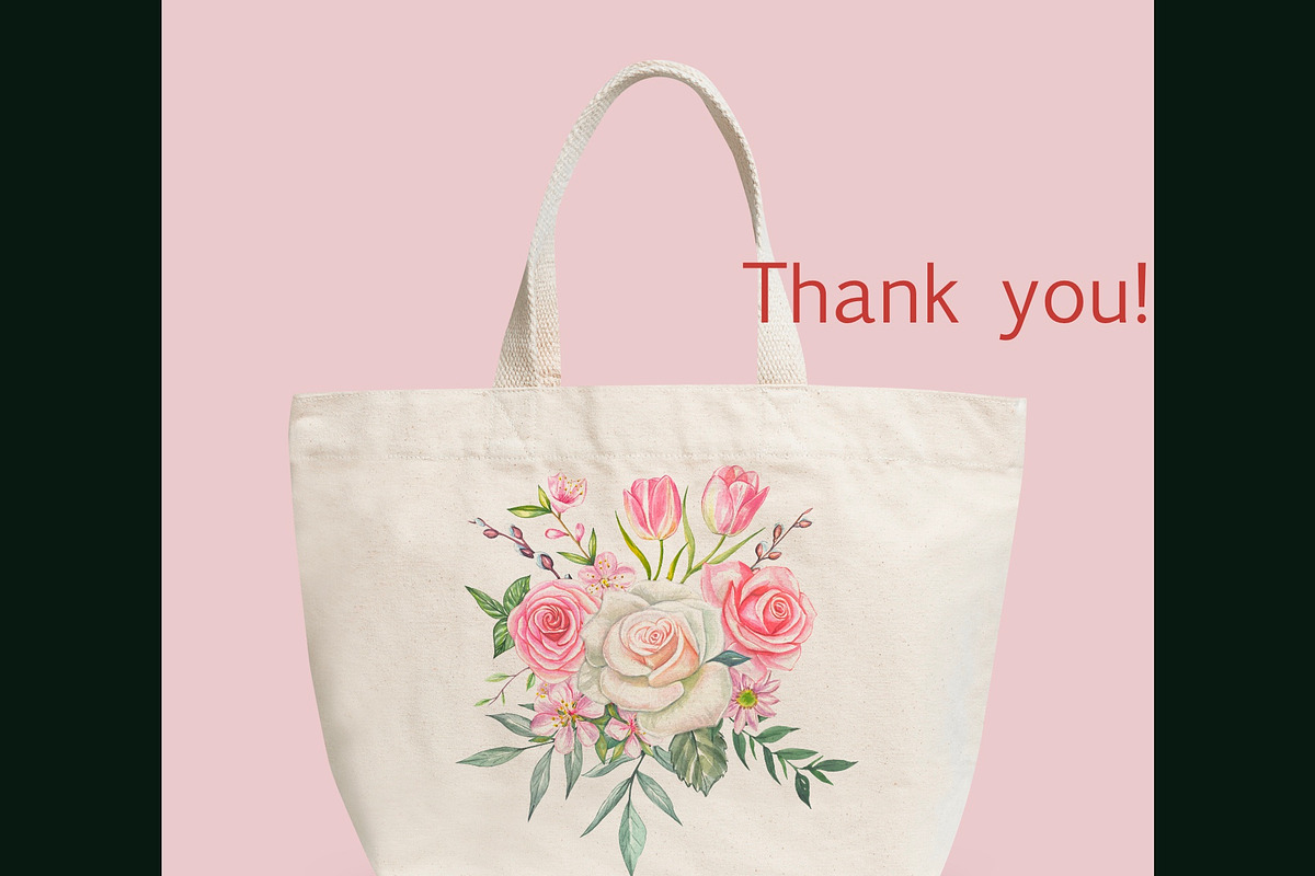Watercolor Spring Floral Bouquet, an Object Illustration by DiashaArt (Photo 4 of 5)