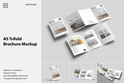A5 Trifold Brochure Mockup, a Books & Magazine Mockup by graphicpages (Thumbnail 1 of 16)
