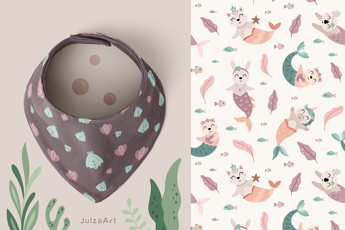 Mermaids collection, an Animal Illustration by JulzaArt (Photo 8 of 9)