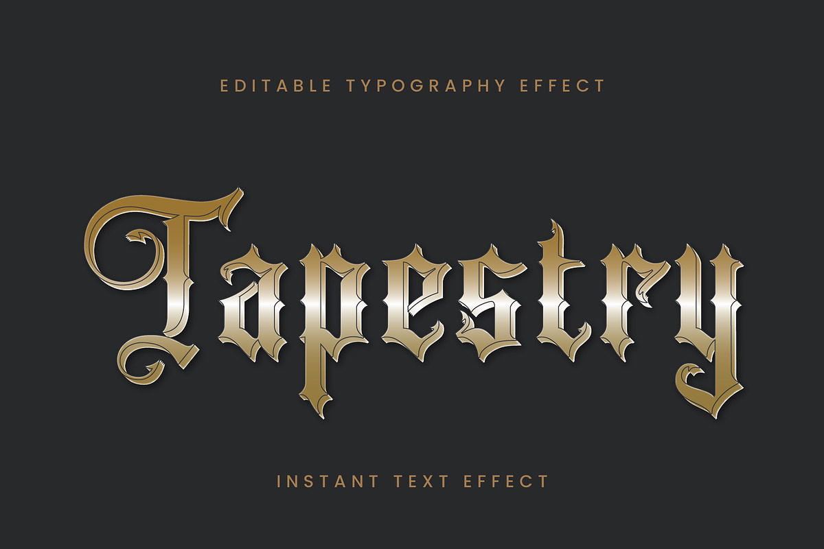 Gothic Gold Metallic Text Effect