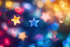 A vibrant, colorful background featuring blurred lights in various shapes, incl, a Photo by Textures & Backgrounds