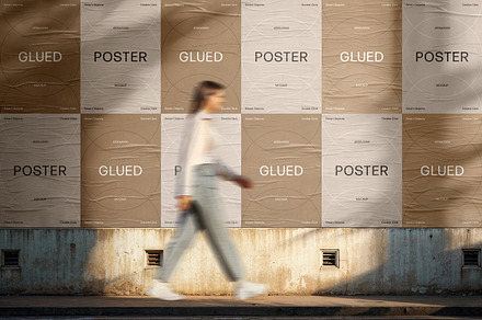 Outdoor Glued Posters Mockup, an Advertising Mockup by Design Squad