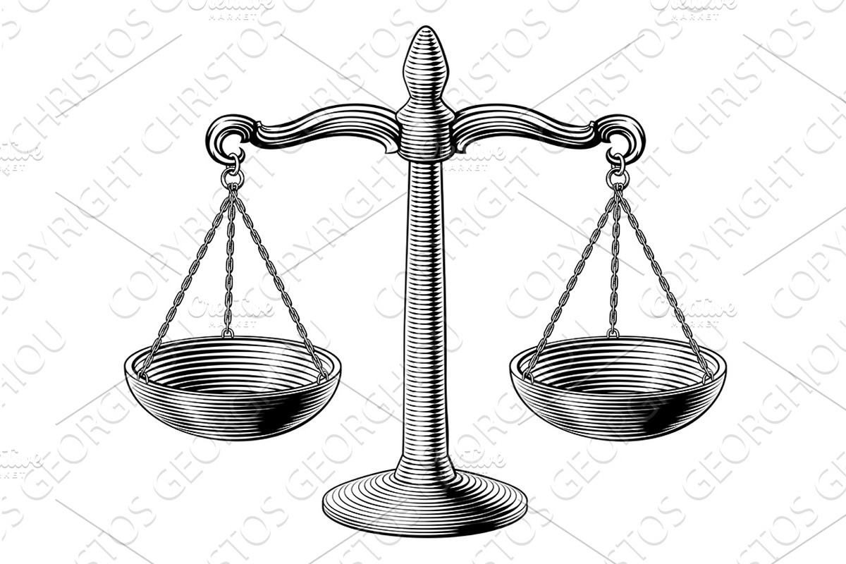 Scales Libra Zodiac Justice Law, an Object Illustration by Christos Georghiou