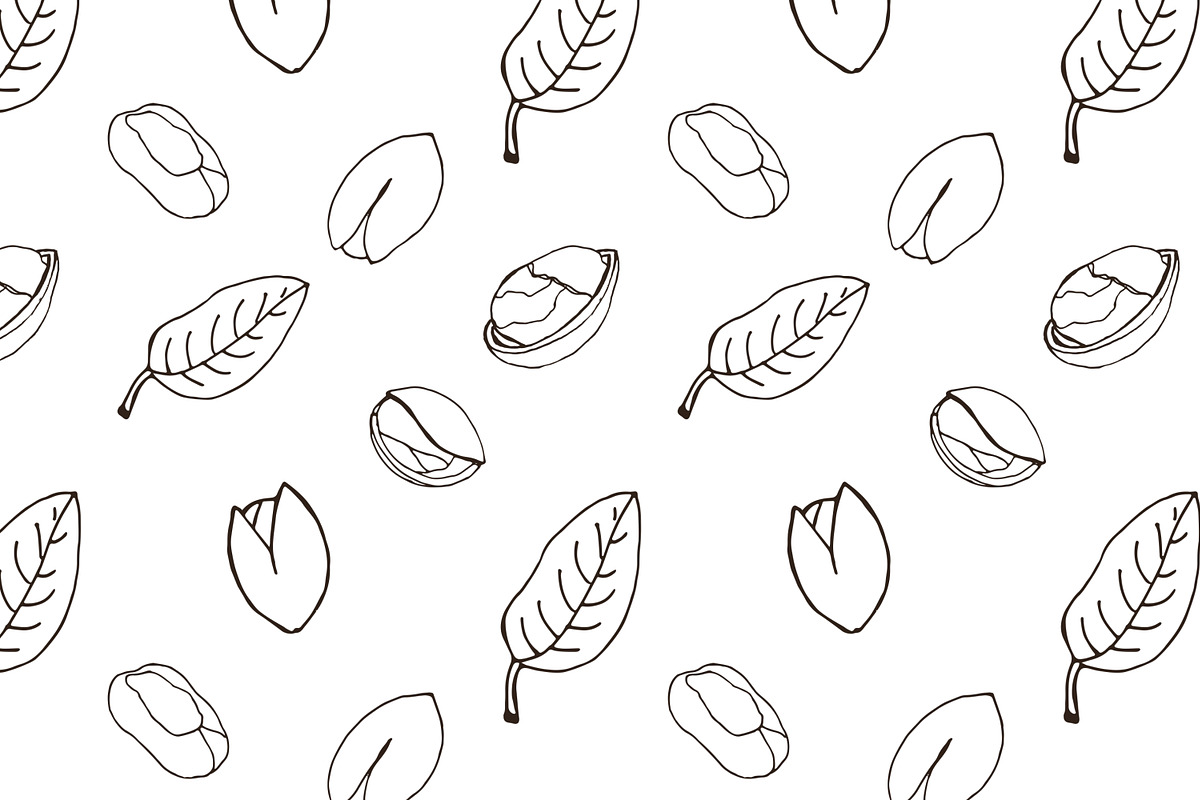 Nuts set + seamless patterns, a Food Illustration by Good Studio (Photo 3 of 8)