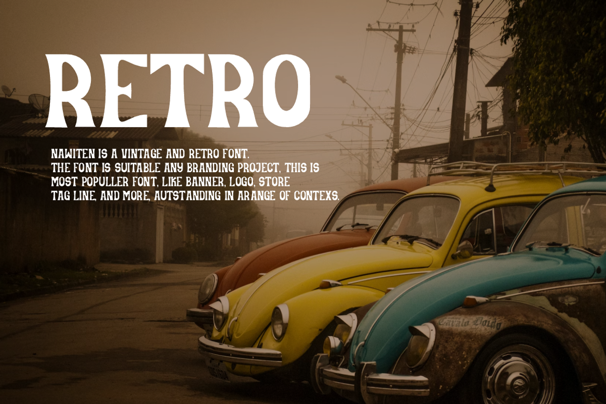 Nawiten - Vintage & Retro Font, a Serif Font by QR Design Studio (Photo 3 of 6)