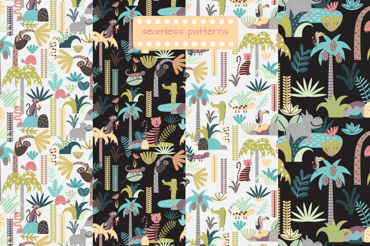 Childrens set with tropic forest, an Object Graphic by rosypatterns (Photo 2 of 4)