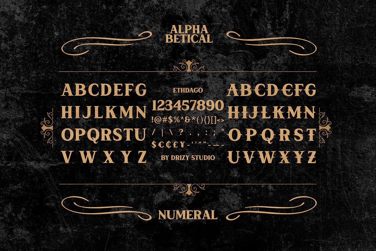 Ethdago - Vintage Classic Font, a Serif Font by Drizy (Photo 6 of 9)