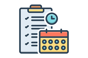 Planning calendar color icon, a Duotone Icon by Creative priyanka