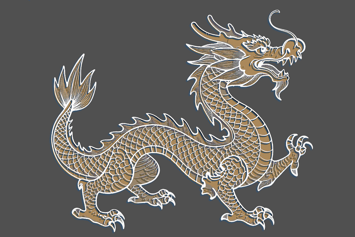 Gold Dragon on Grey Seamless Pattern, a Pattern Graphic by Sharon Schwalbe (Photo 7 of 7)