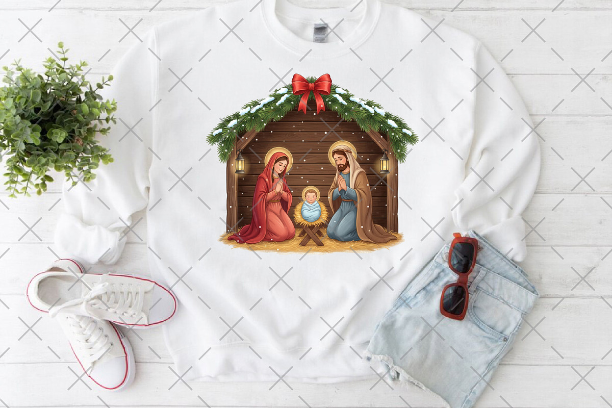 Nativity Scene Christmas Png, an Illustration by Craft Nest (Photo 6 of 6)